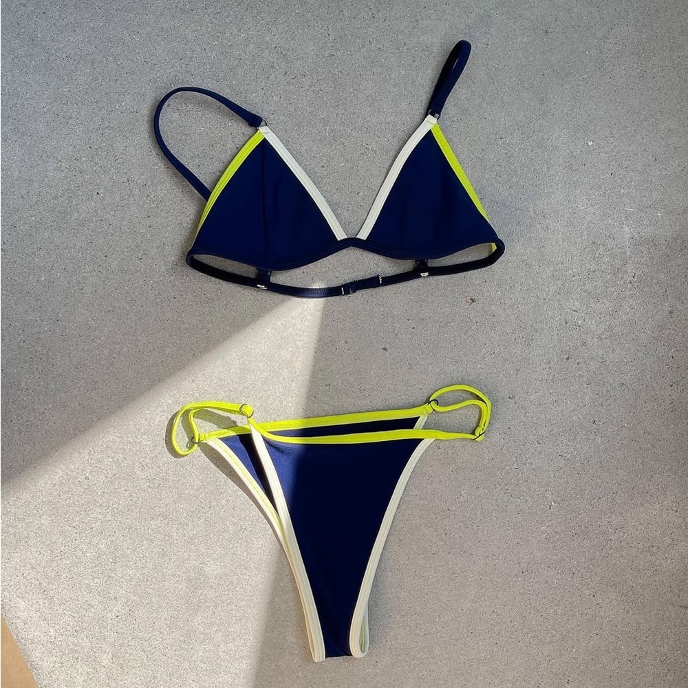 Tea You Swim Good Tri Blu Graham Top Large & Tri Blu Graham Bottom Large Bikini